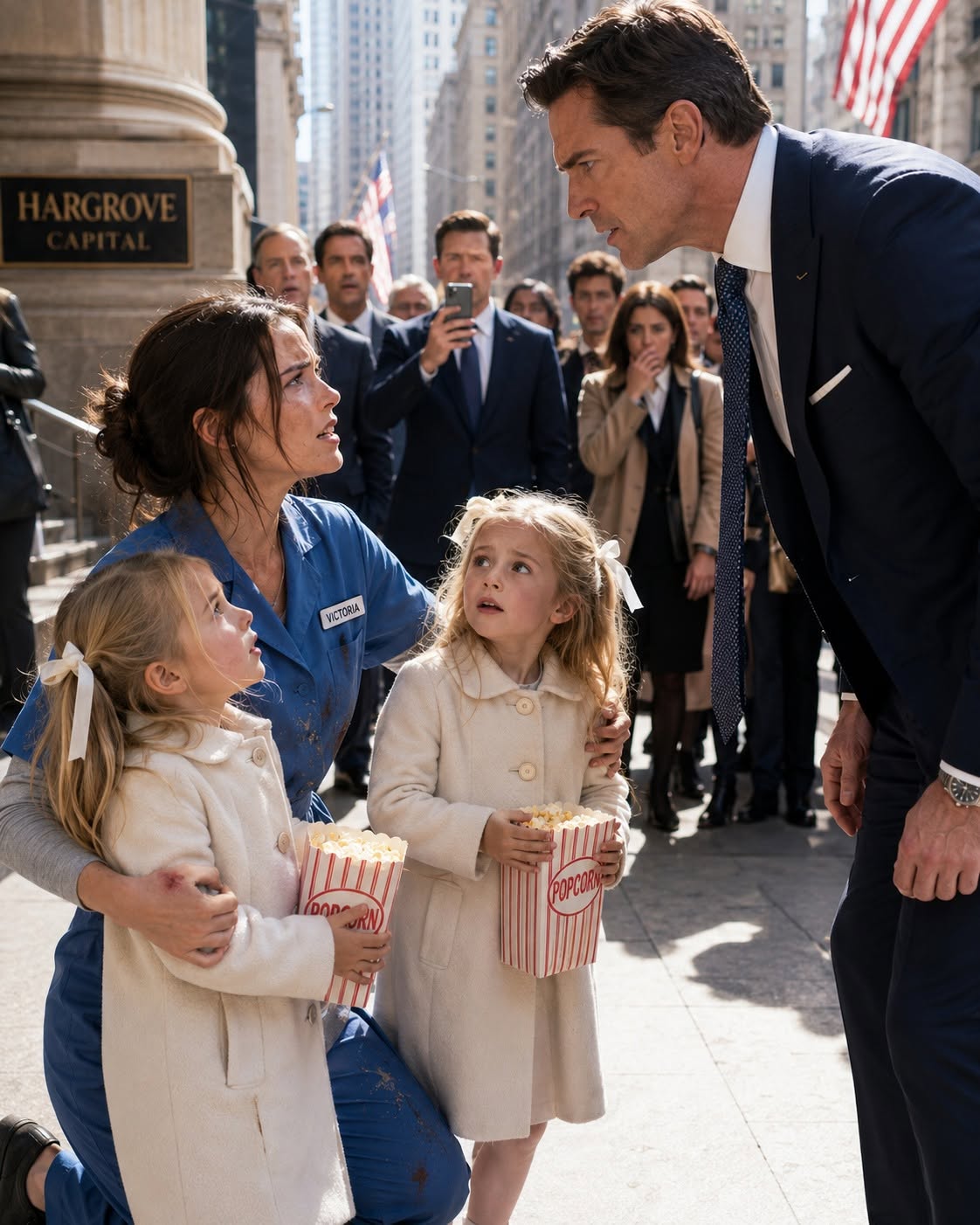 "She spent her last six dollars feeding lost twins on a Manhattan sidewalk. Then the billionaire father arrived—and his terrified daughters called her 'Mommy' in front of him."
