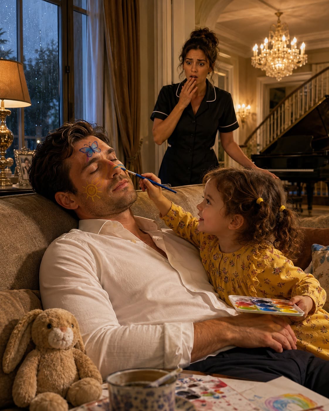 "I Pretended to Sleep to Test My Housekeeper. Then Her Daughter Painted My Face—and Broke Every Wall Around My Heart."