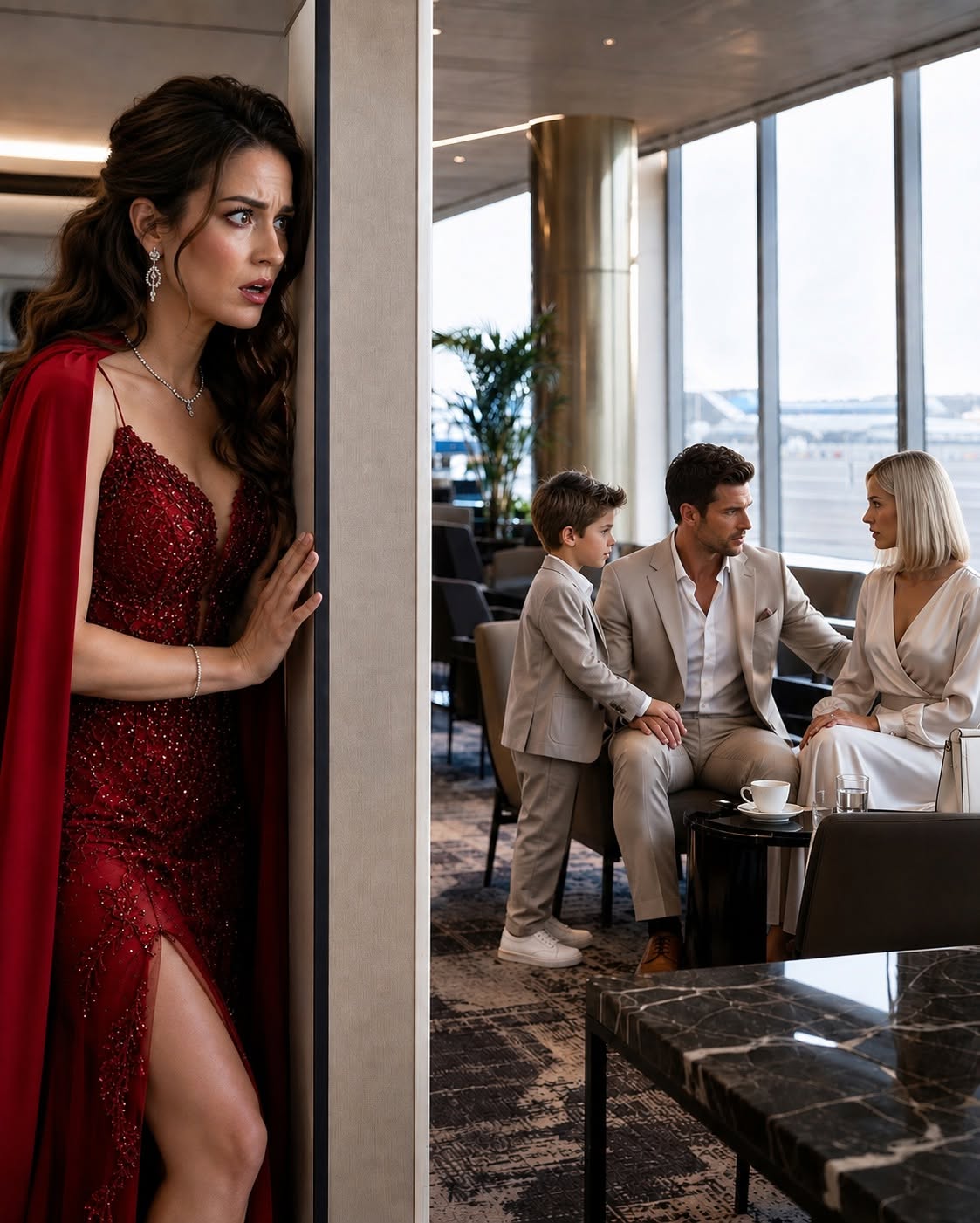 My Husband Kissed Me Goodbye at the Airport—Then I Caught Him in the First-Class Lounge with His Secret Wife and Son