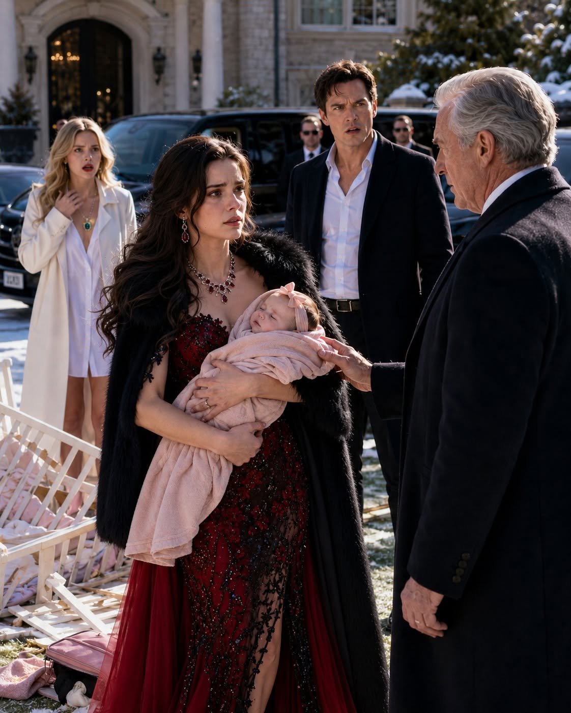 "He Smashed Our Baby's Crib And Ordered Us Out—Then The Billionaire Chairman Stepped Out Of The Car And Called Me 'Daughter'."