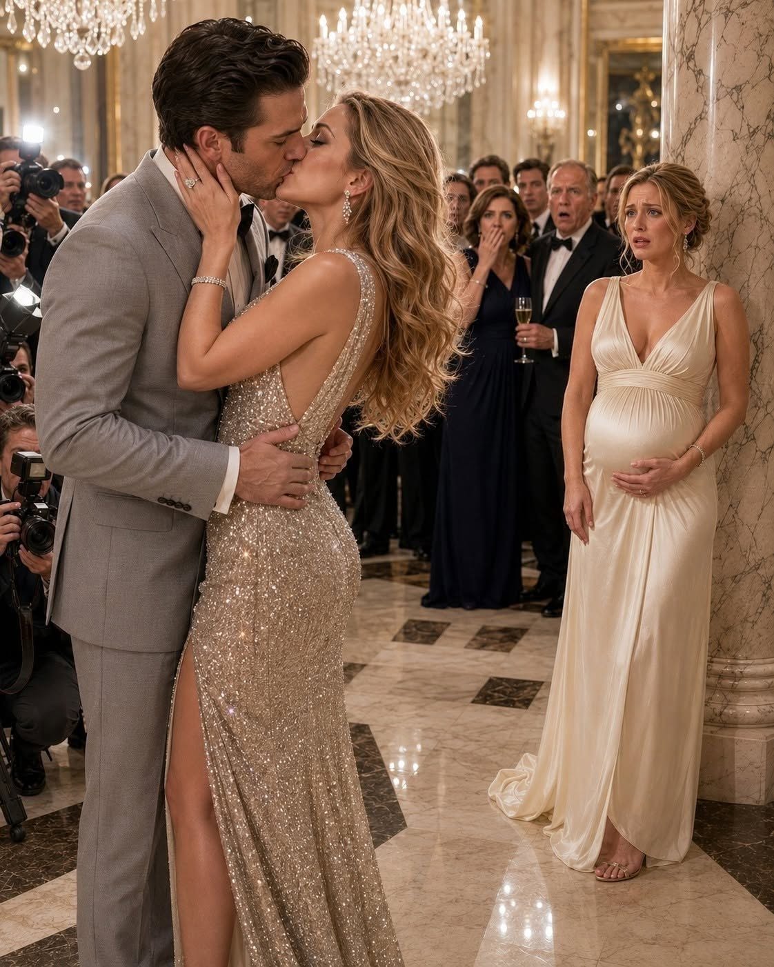 He Publicly Kissed His Mistress At A Charity Gala, Expecting His Pregnant Wife To Break. Then She Left Divorce Papers And Disappeared Onto A Mystery Private Jet.