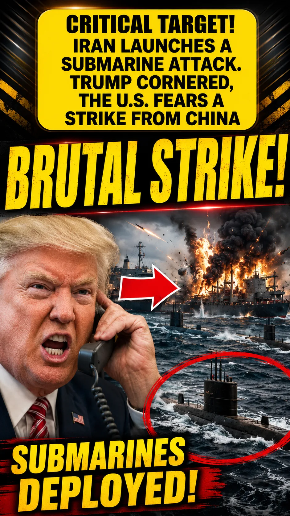 Iran’s Submarine Strategy Raises Stakes as Trump Faces Growing Pressure and U.S. Fears a China Opening