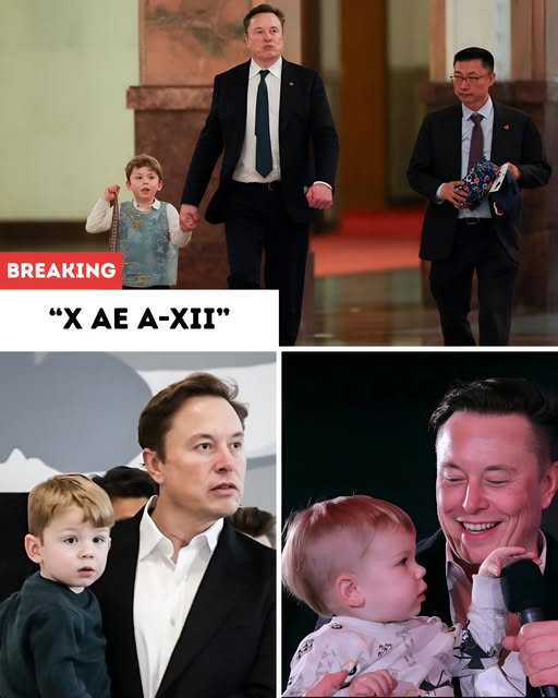 Elon Musk’s cute son pops up with him in China