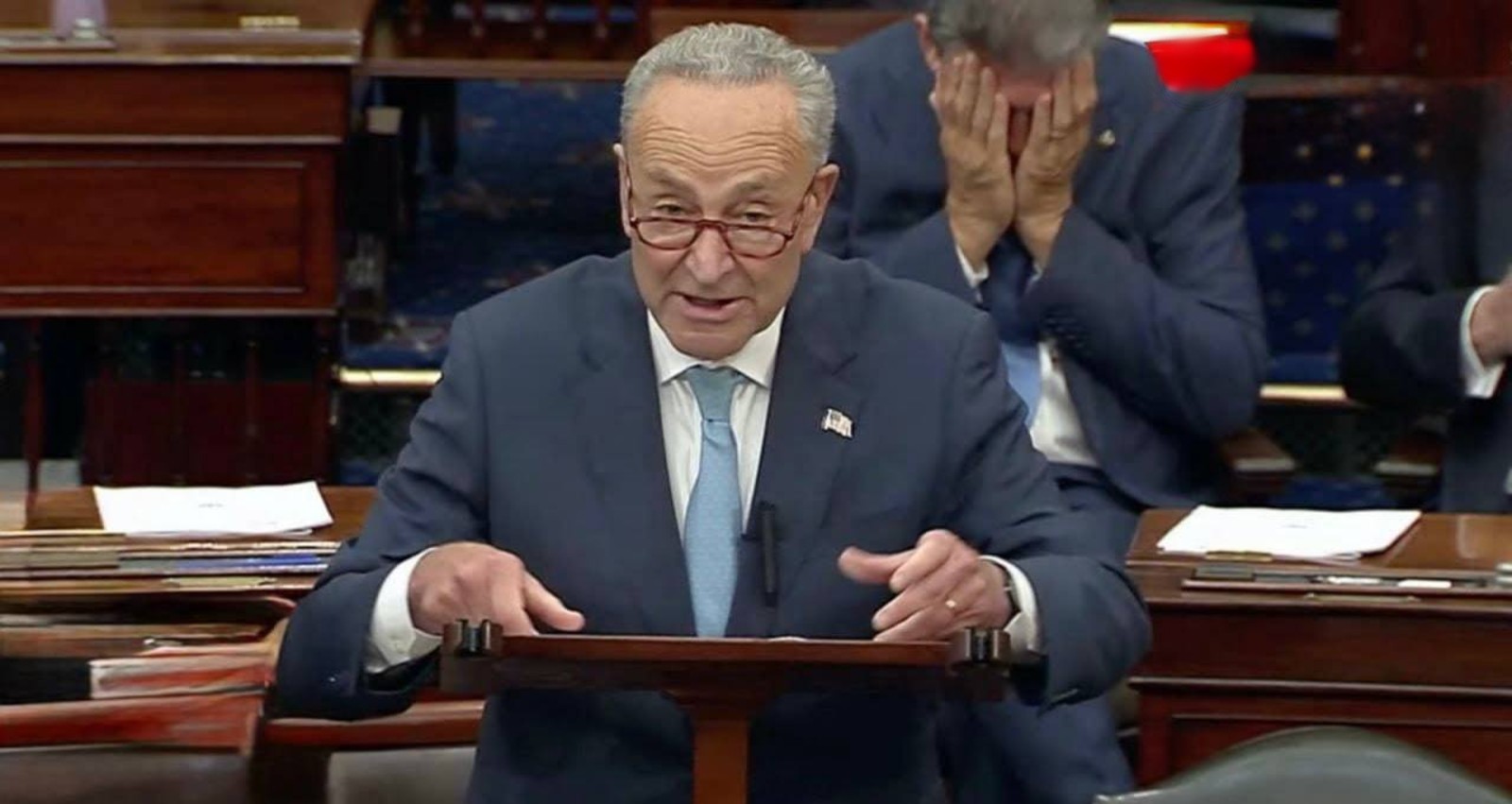 Chuck Schumer cries and FALLS APART on senate Floor: 'Trump Did This!"