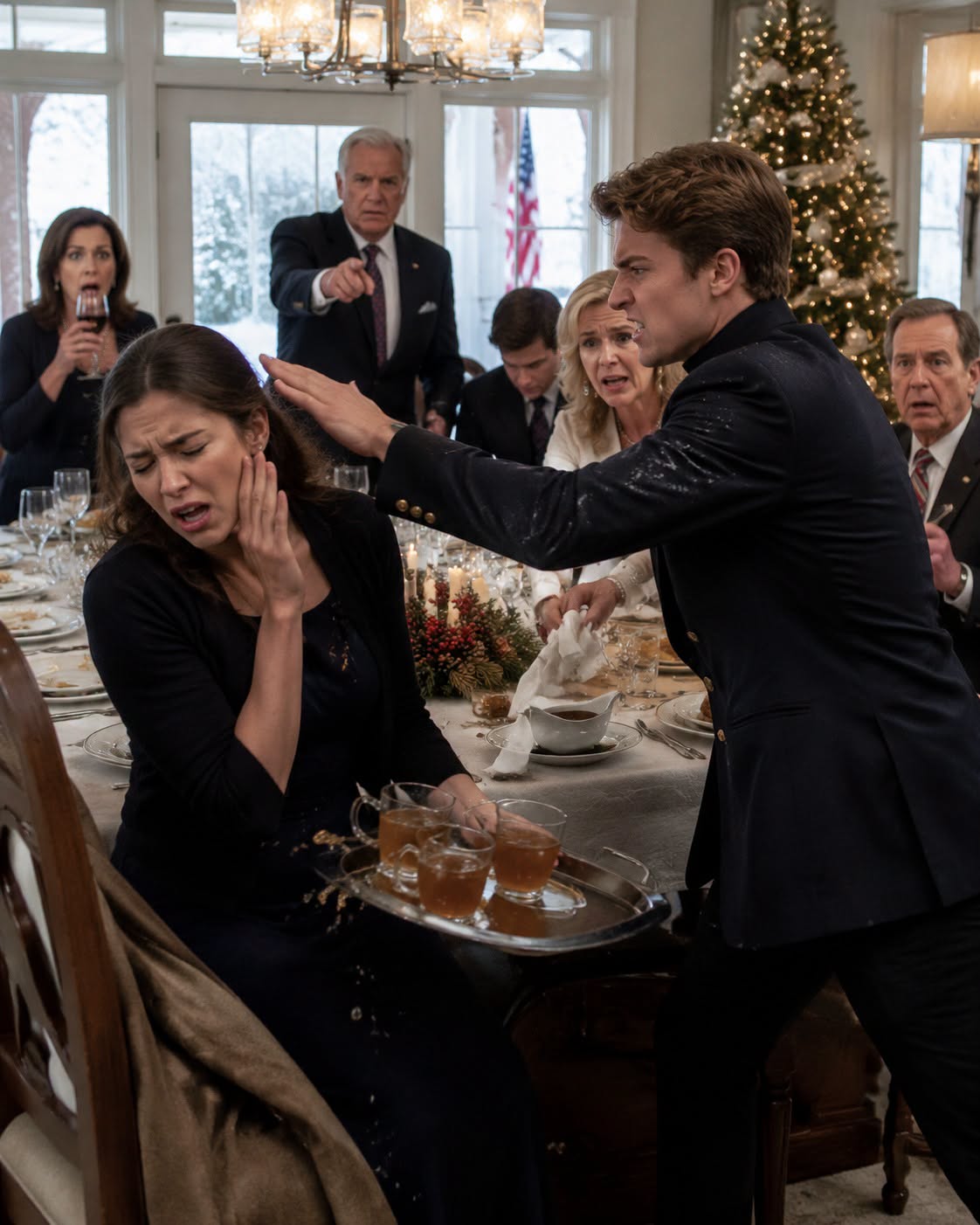 At Christmas dinner, I bumped into my brother, and he struck my face in front of everyone after I accidentally brushed his jacket, but when Dad told me to apologize or leave, I held my burning cheek, walked out, and left a package at their door the next morning.