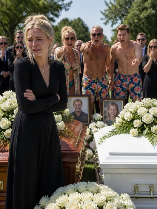 I buried my husband and seven-year-old daughter while my parents relaxed on a tropical beach with my brother, texting, “Their funeral isn’t important enough to ruin our vacation.” Just three days later, they knocked on my door demanding $40,000.