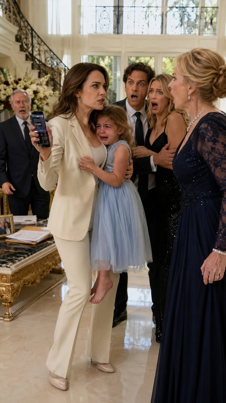 My husband's mistress slapped my 5yo daughter ten times in a row, while he just stood by and watched coldly. Hours later at a billionaires' gala, my crying daughter hugged the wealthiest tycoon and screamed: 'Grandpa... she is the one who hit me!'