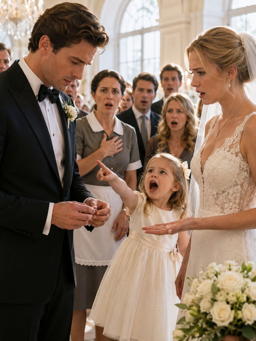 The Millionaire Was About to Slip the Ring Onto His Bride's Finger—Until the Housekeeper's Three-Year-Old Daughter Shouted One Sentence That Stopped the Wedding Spotlight8