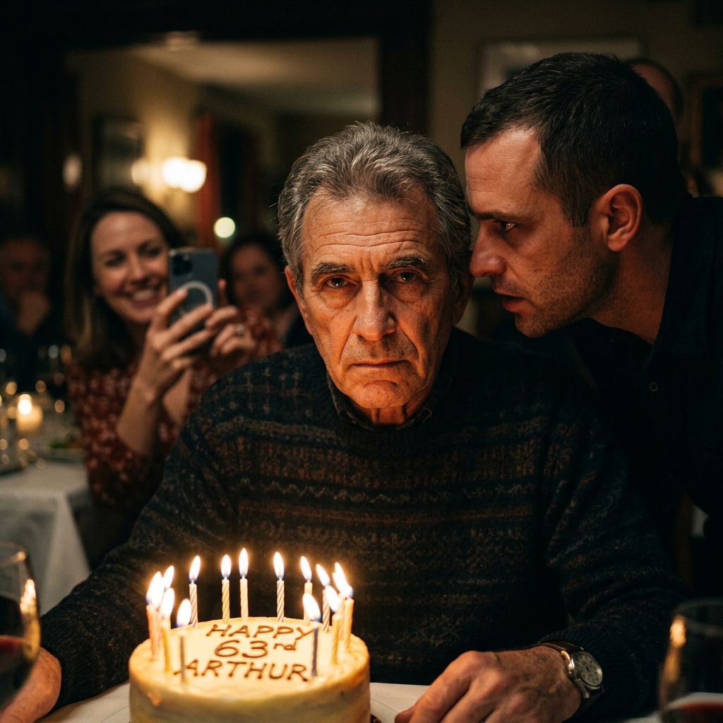 On my 63rd birthday, my son whispered in front of the cake: “I hope this is the last candle you blow.” I put out the flame, looked him in the eyes and replied: “My wish has already been fulfilled… tomorrow you’ll understand”. Nobody stopped clapping. No one saw how my last patience died. And before dawn, I had already opened the safe.