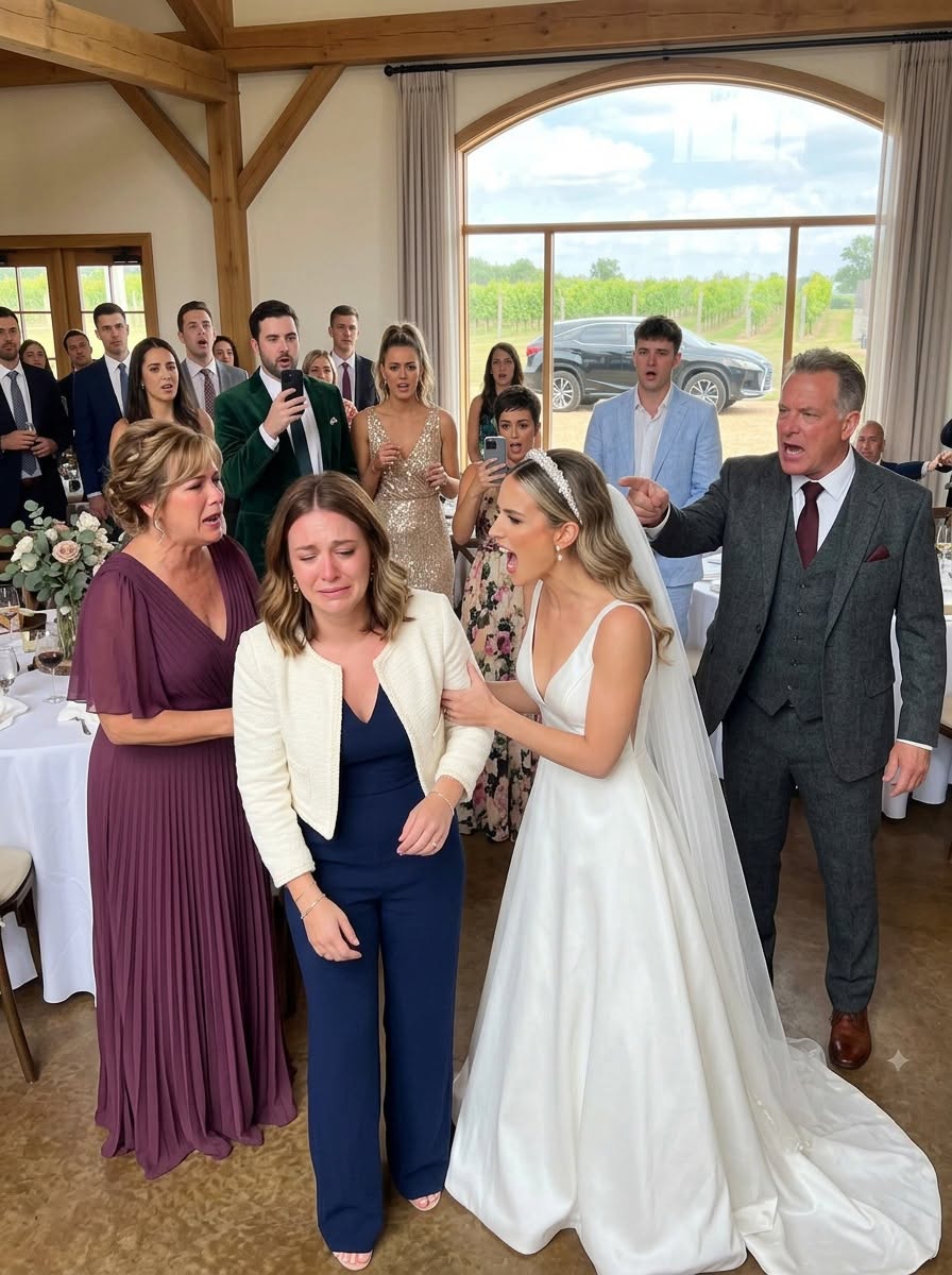 At my sister’s wedding, Dad announced that my brand-new car would become her wedding present. I stood up and said, “No.” My sister erupted and coldly hurt me while our parents sided with her. I looked directly at them and said, “You’ll regret this.” Thirty minutes later, everything unraveled.