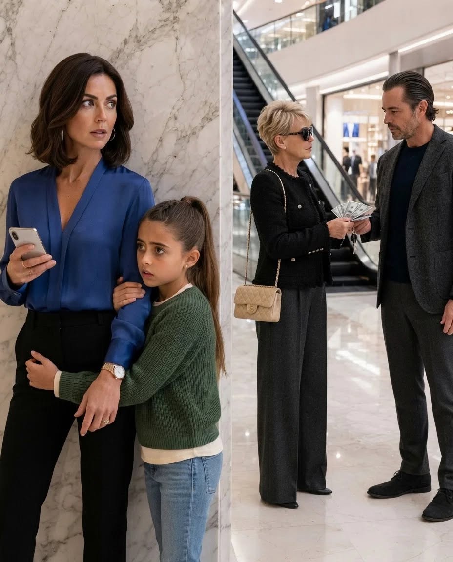 My mother-in-law claimed she was seeing a doctor, but my daughter spotted her at the mall giving a stranger money, a key, and our family schedule. I secretly recorded everything. The next morning, my husband went pale when someone arrived