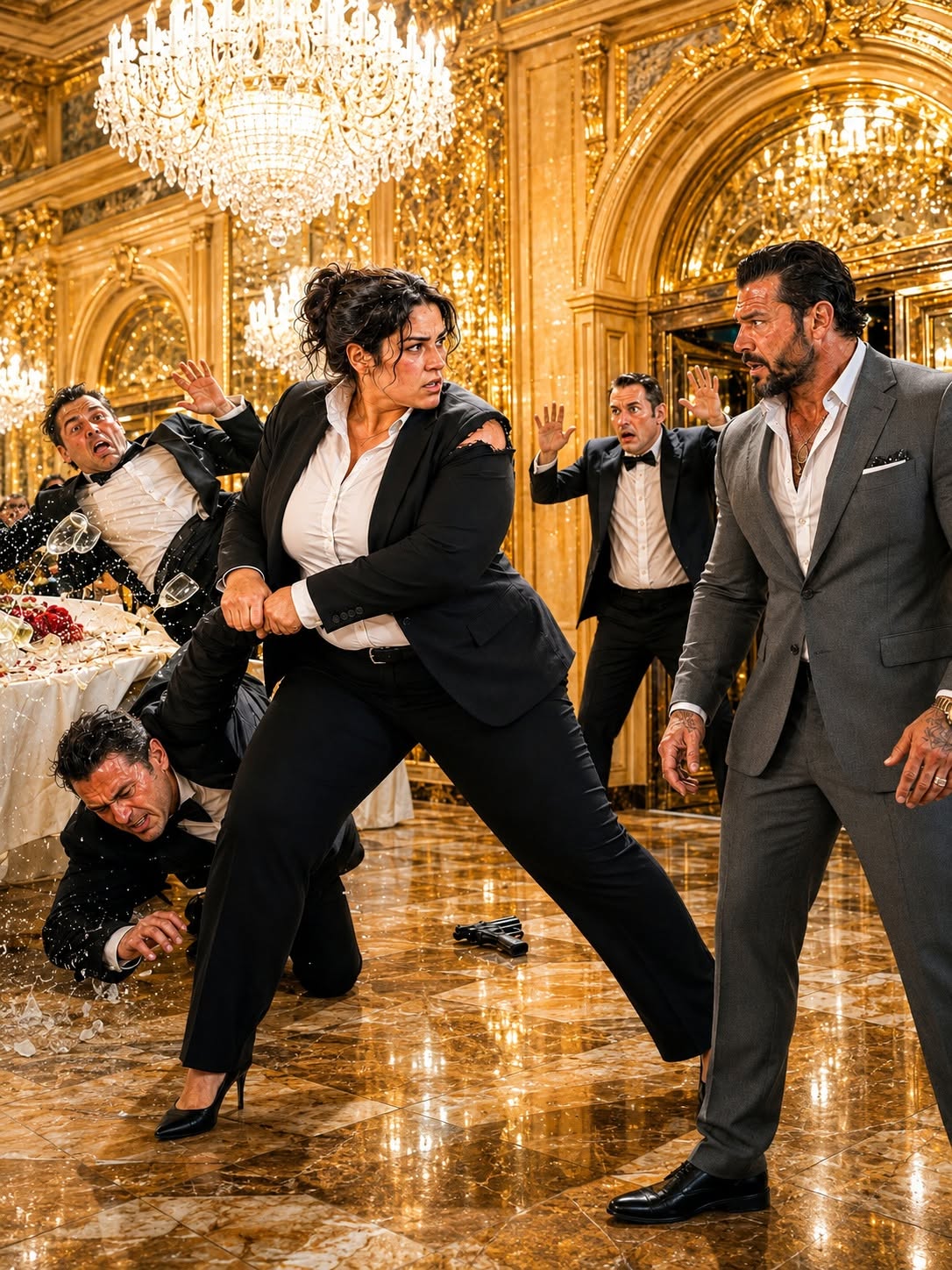 They Mocked the Plus-Size White Bodyguard at the Mafia Gala—Then Her Abusive Ex Beat Her in the Garage and the Boss Finally Saw Who She Really Was