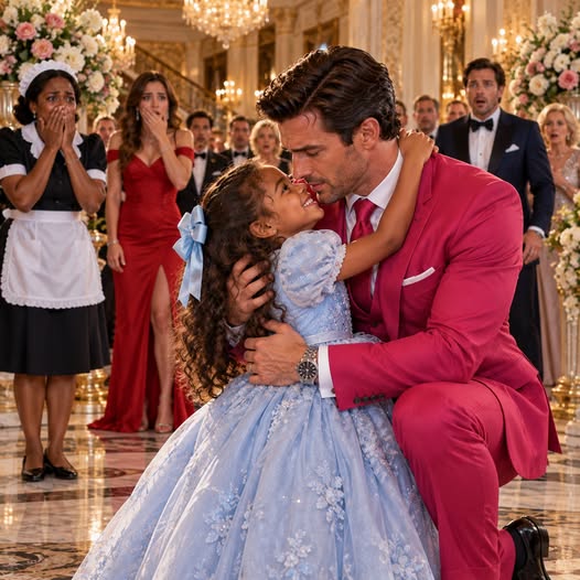 The Maid’s Toddler Suddenly Ran Into the Billionaire’s Arms in Front of Everyone—But His Unexpected Reaction Left the Entire Mansion Silent and Revealed a Secret No One Could Have Imagined