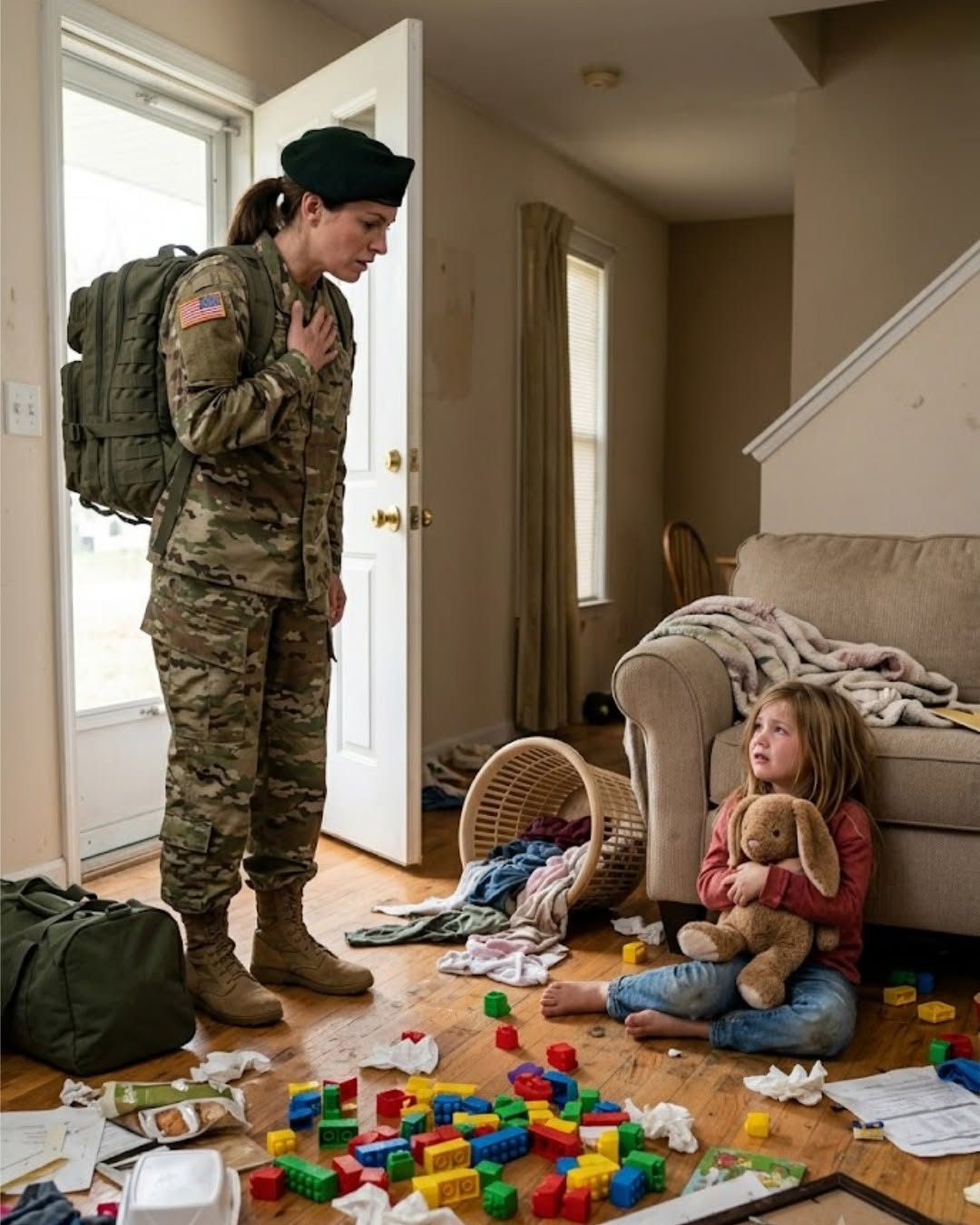 I Came Home From Deployment Three Weeks Early and Found My Four-Year-Old Daughter Starving—Then My Husband Screamed, “Whatever You Do, Don’t Open the Hallway Closet!”