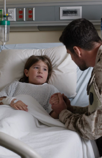 My nine-year-old daughter phoned me from the hospital and whispered