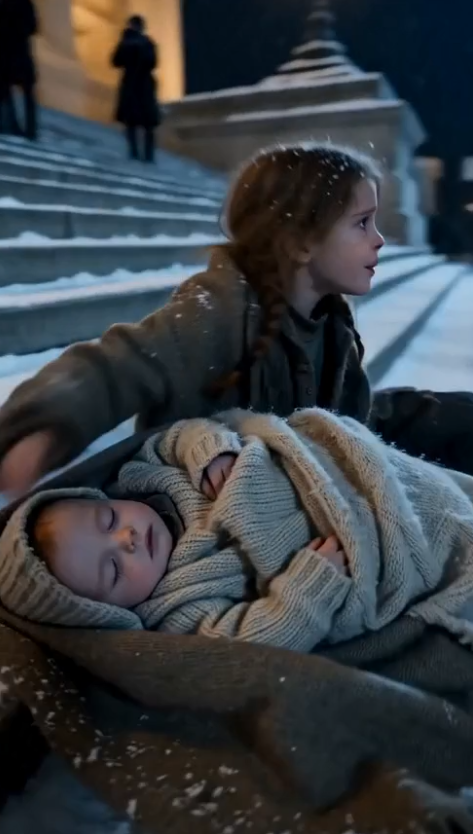 I PUSHED A FREEZING BEGGAR GIRL AWAY ON THE ICY STREETS—UNTIL HER TORN BLANKET REVEALED WHO SHE WAS WARMING IN HER ARMS.