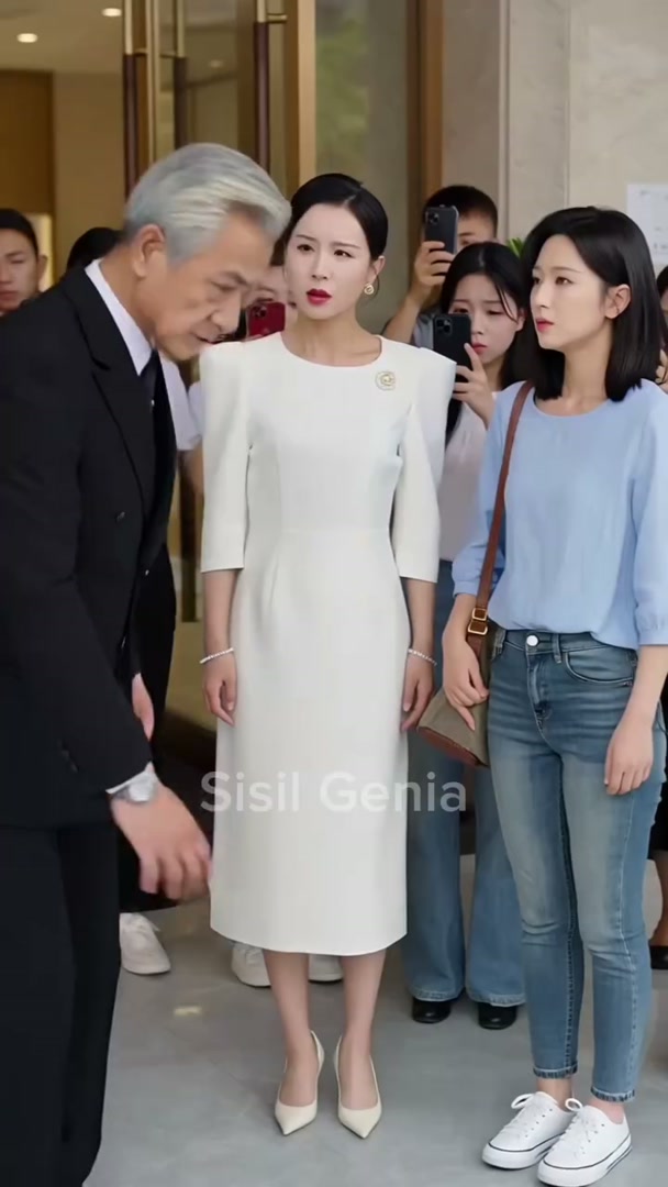 Short entertainment content: A woman demands that a young girl's bag be searched. But inside, they discover an old photograph that the elderly CEO