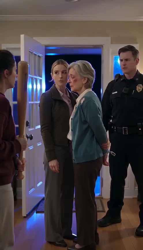 THE BRUISED REFLECTION: WHO REALLY WOUNDED THE MOTHER STANDING IN POLICE HANDCUFFS AT THE FRONT DOOR