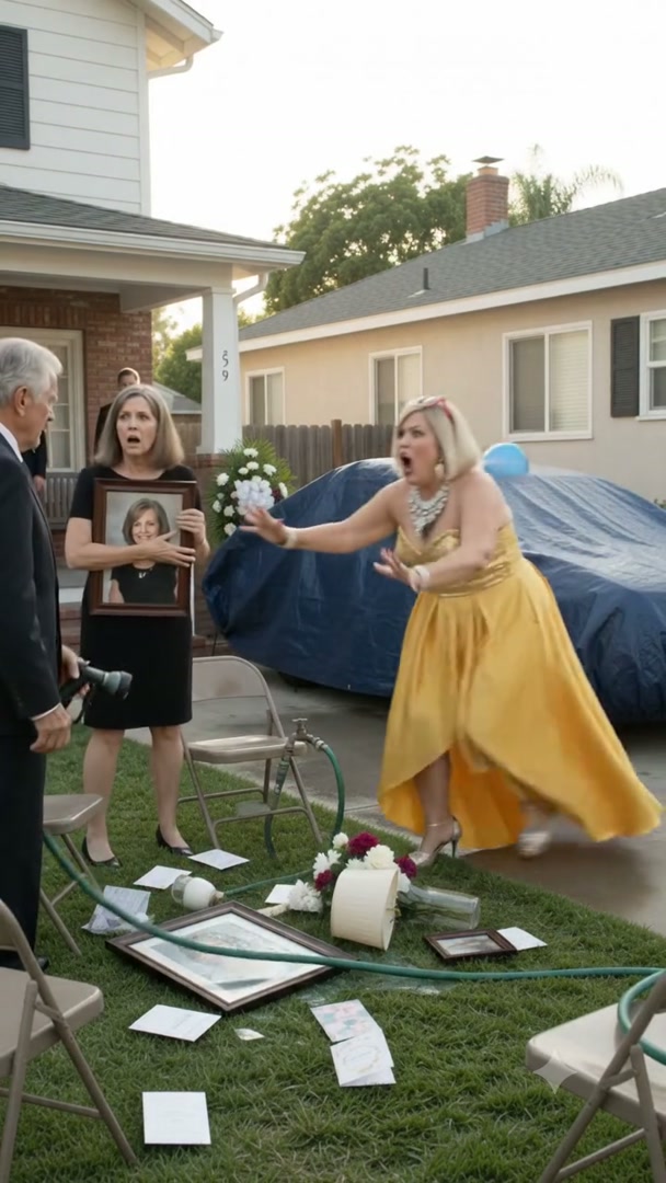 THE WOMAN IN YELLOW DRESS WHO TURNED A FAMILY MEMORIAL INTO A WETTER WARZONE