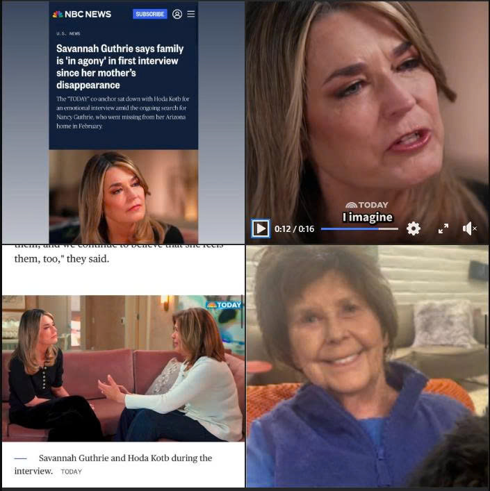 Savannah Guthrie says family is 'in agony' in first interview since her mother's disappearance