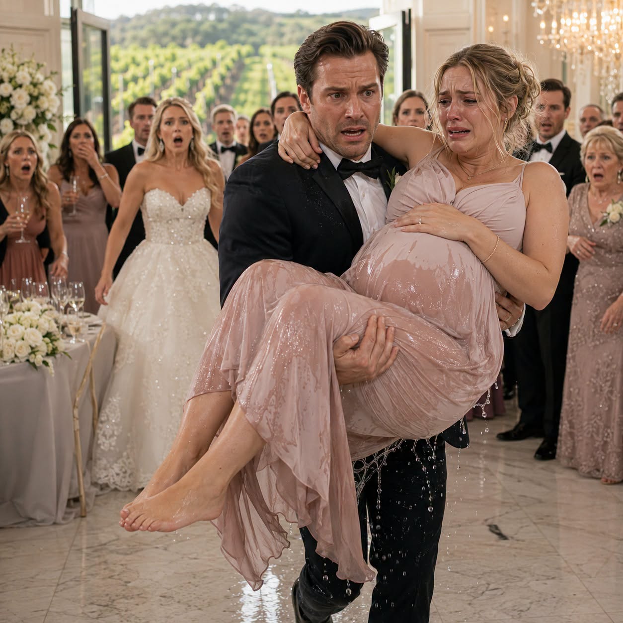 My water broke in the middle of my sister-in-law’s lavish vineyard wedding, soaking the marble floor beneath my feet. “Please—call an ambulance,” I gasped, but my mother-in-law dragged me into a bathroom and locked the door. “This baby will not steal her spotlight,” she hissed. As contractions tore through me, I reached for the emergency phone hidden in my purse—because the person I called would not only save my child, but destroy her perfect family. - True Stories