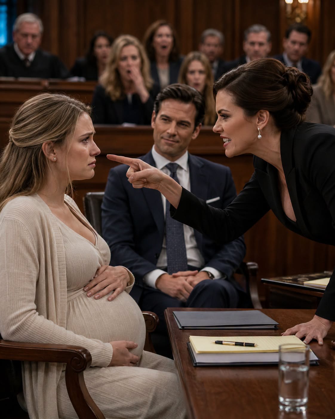 “Your Mother Is Dead. Your Husband Is Mine” She Walked Into Court Seven Months Pregnant, Everyone Thought Her Husband Had Already Won—Then His Mistress Wore the Pearls He Had Stolen From Her Mother’s Safe