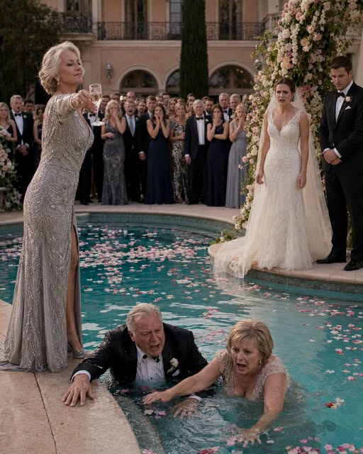 “Let Me Wash That Poverty Away.” My Mother-in-Law Shoved My Parents Into the Pool While My Fiancé Stayed Silent—Then I Stopped the Wedding, Made One Phone Call, and Revealed Who Truly Owned Their Empire.