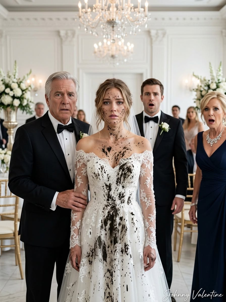 "My mother-in-law poured something filthy over my wedding dress and left a note: “Know your place.” In front of 200 guests, I put it on anyway, took my father’s arm, and walked down the aisle without shedding a tear. Then I smiled at the groom and whispered, “Your mother forgot one thing — I know the secret that will destroy you both.”