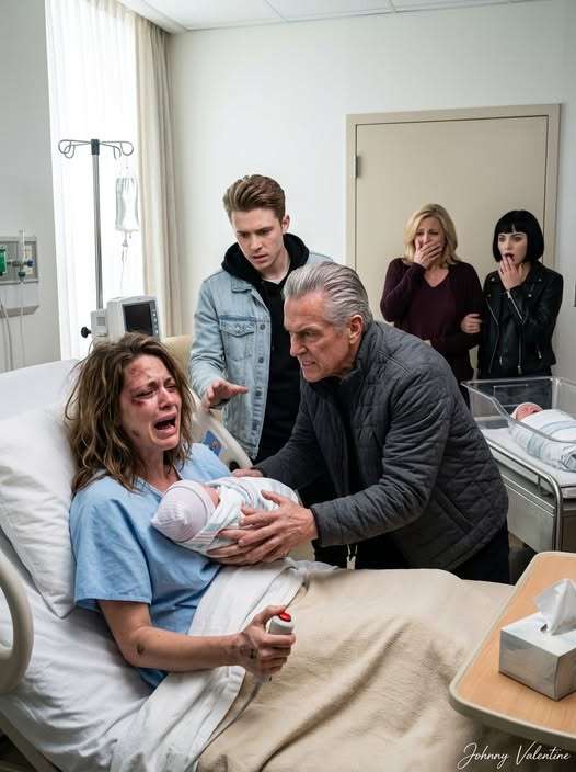 My husband d*ed 4 days before I gave birth to twins. Then my family stormed into my hospital room, my dad stole my newborn son, and handed him to my brother. They thought they had defeated a grieving widow, until I pressed the secret button under my bed.