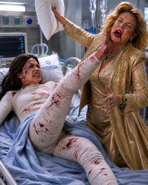 My mother-in-law pressed a pillow over my face while I lay helpless in a body cast, whispering that I should have died when I went over the balcony. She thought she was finishing what she'd started—but detectives were already listening, and what they uncovered afterward revealed I wasn't the first wife Ethan Morgan had nearly lost.