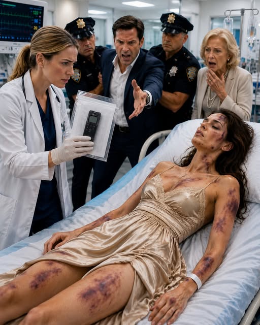 My husband dumped me unconscious outside an emergency room, then calmly told police I had attacked him. His mother pointed at the fingerprints around my throat and claimed I’d put them there myself, but neither of them knew a recorder hidden beneath my clothing had captured the moment Beckett strangled me and the chilling words his mother whispered while he did it.