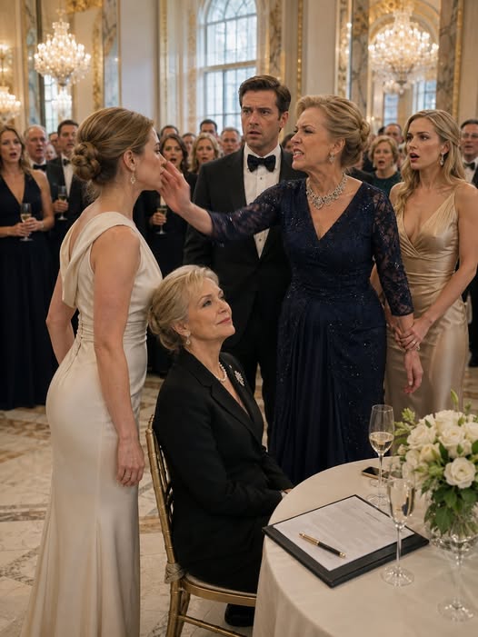 At the $400m partnership signing gala, my husband brought his mistress to pose as his wife. My mil slapped me, yelling, ‘get out!’ I walked straight up to the partner company’s chairwoman and said, ‘mom, bankrupt them!’