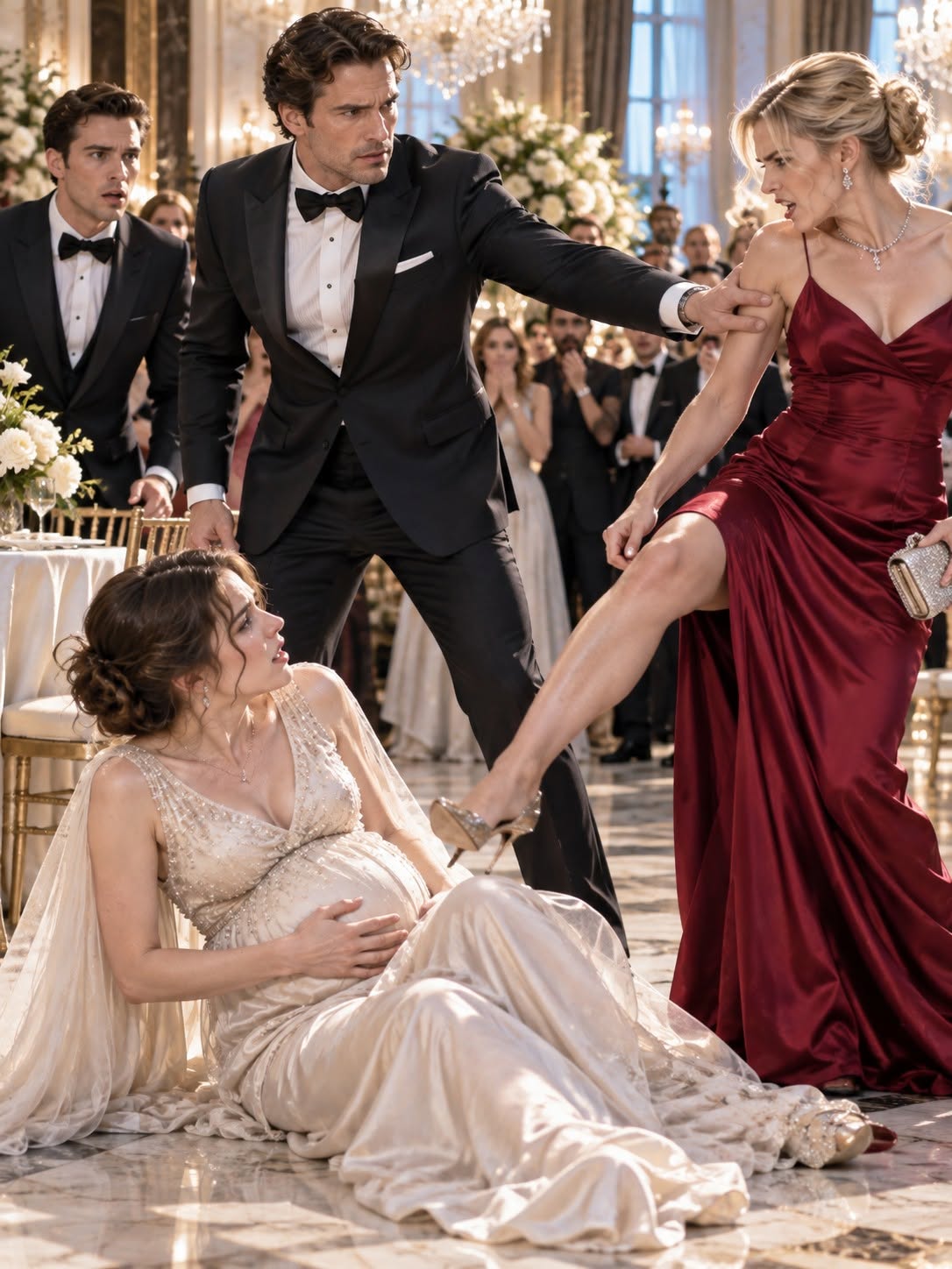 "She Kicked The CEO’s Pregnant Wife At The Gala—Until A Billionaire Stepped Forward And Stopped Her