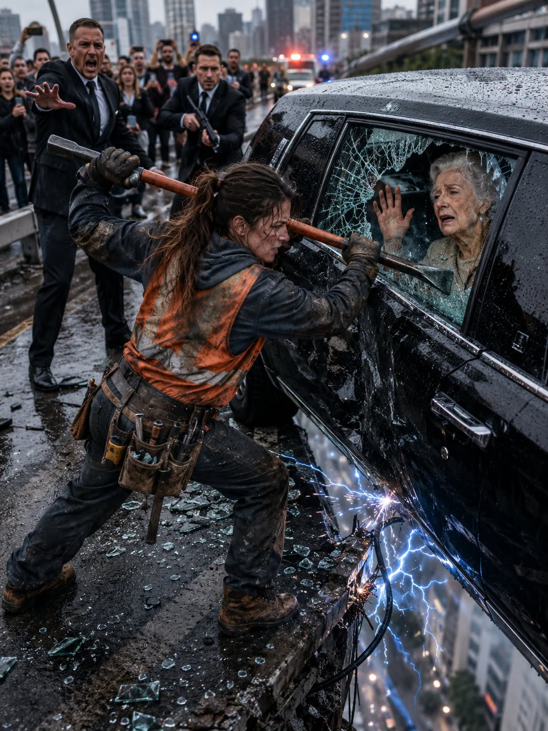 Everyone Ignored the Mafia Boss’s Grandmother in the Trapped Car—Until a Poor Widow Smashed the Window