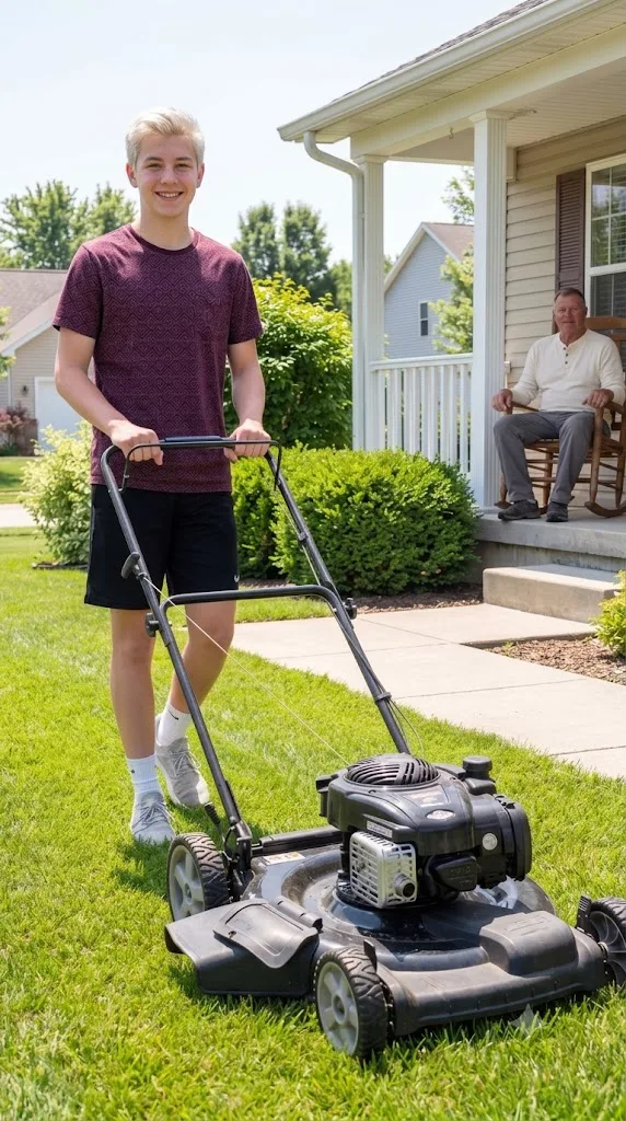 MY SON MOWED OUR ELDERLY NEIGHBOR’S LAWN FOR FOUR YEARS WITHOUT TAKING A PENNY—AT THE FUNERAL, HIS ATTORNEY WALKED PAST THE FAMILY AND HANDED HIM AN ENVELOPE