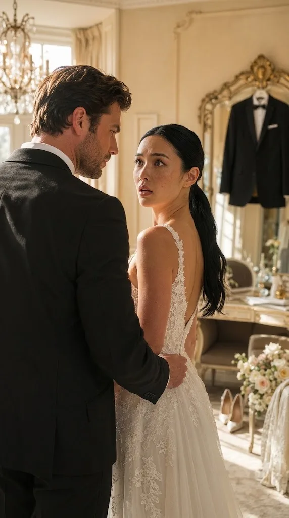 MY GROOM VANISHED TWENTY MINUTES BEFORE OUR WEDDING—THEN THE MAN EVERYONE FEARED ZIPPED MY DRESS AND SAID, “LITTLE DOVE, I’M THE ONE WHO CAME FOR YOU”