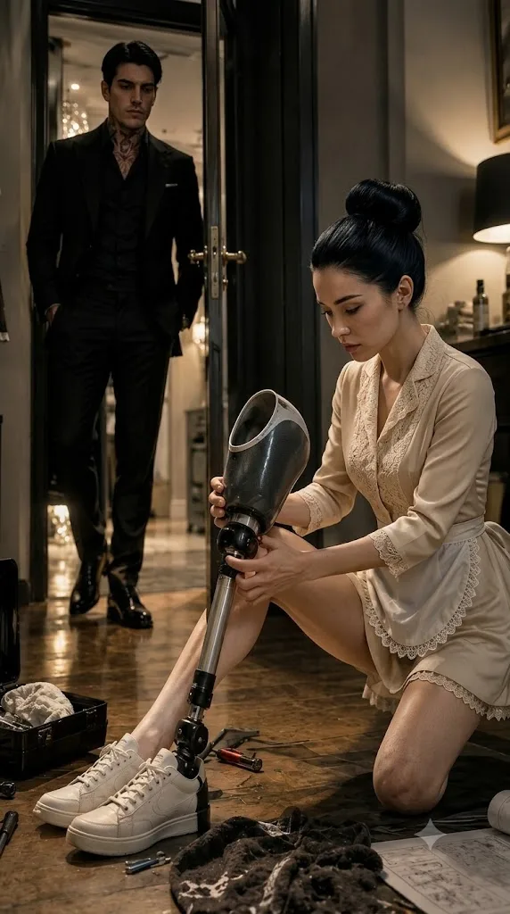 HE CAME HOME TO CATCH A CARELESS MAID—THEN HE SAW THE DATE ON HER PROSTHETIC LEG