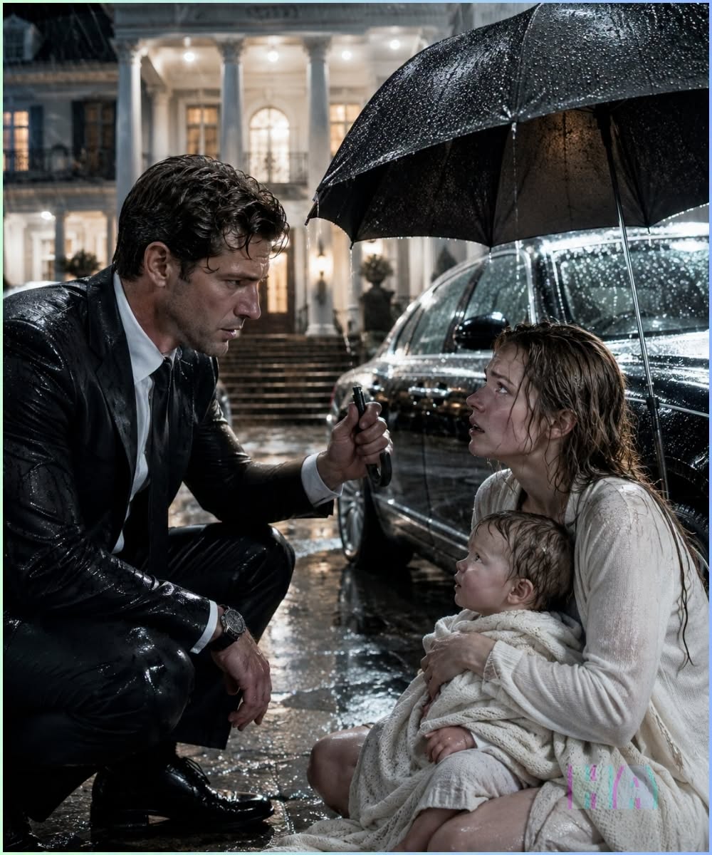 THE WIDOWED BILLIONAIRE STOPPED FOR A MOTHER AND BABY IN THE STORM—BUT HER FIVE WORDS UNLOCKED THE ROOM HE HAD KEPT SEALED FOR FOUR YEARS