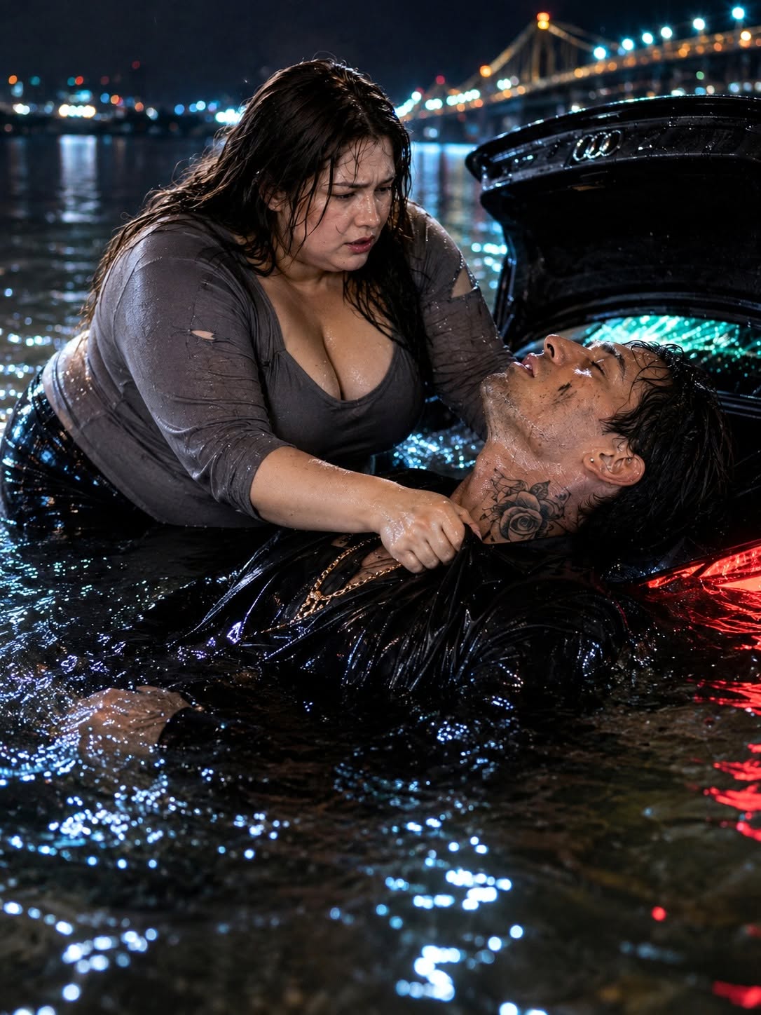 THE HOMELESS WOMAN PULLED A MAFIA BOSS FROM A SINKING CAR—TWO DAYS LATER, THE “DEAD” MAN WALKED INTO HIS OWN FUNERAL