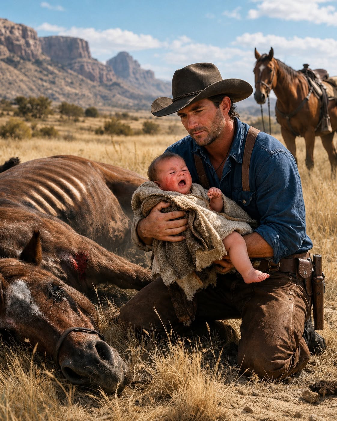 The Baby Beneath the Fallen Mare