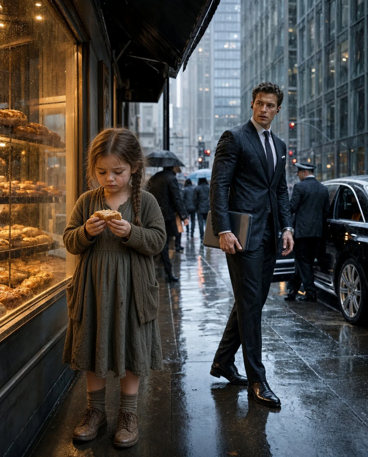 The Billionaire Who Left Millions Behind for a Little Girl With a Piece of Bread