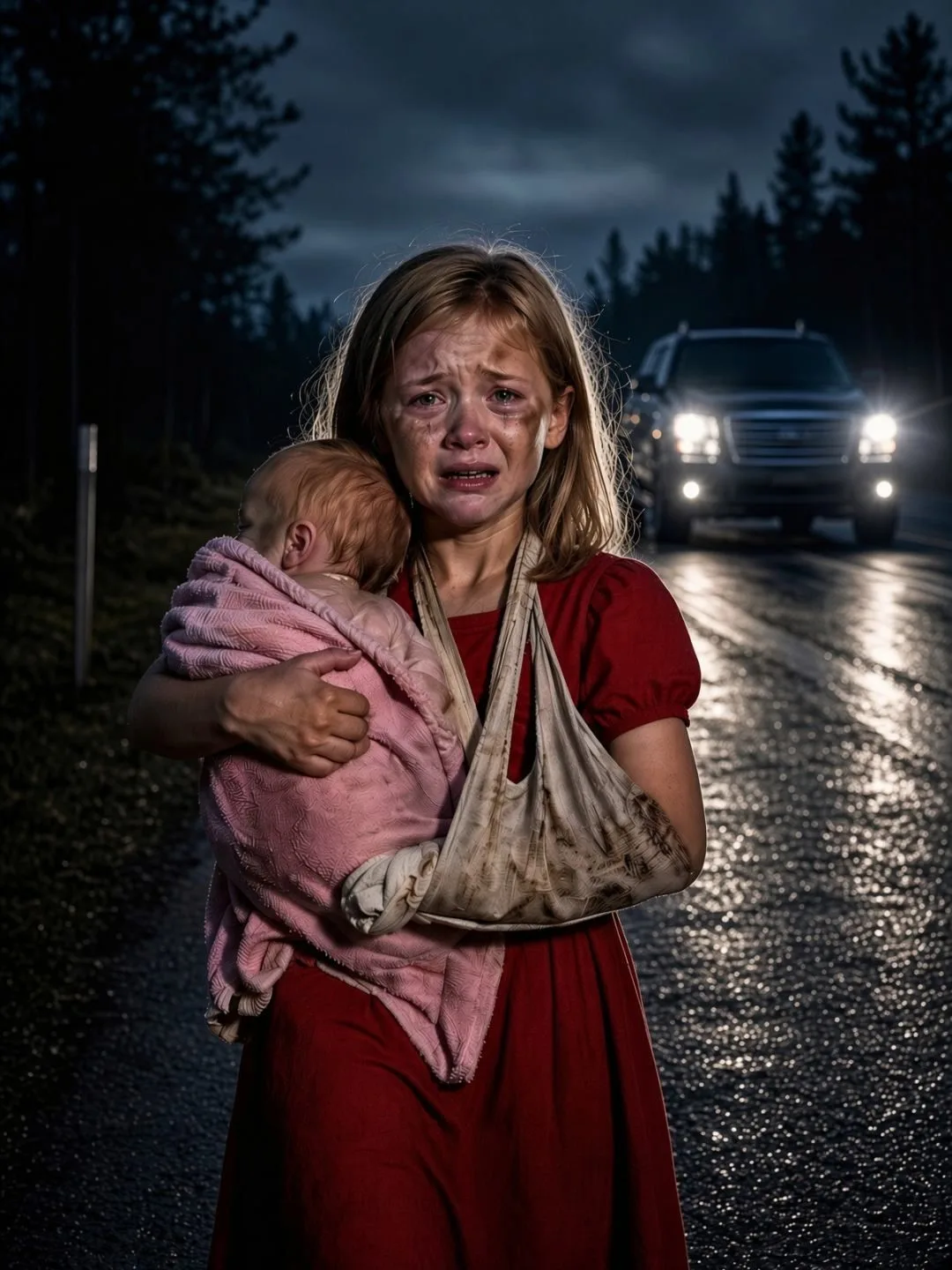 The Night a Millionaire Found My Daughters Barefoot on the Highway