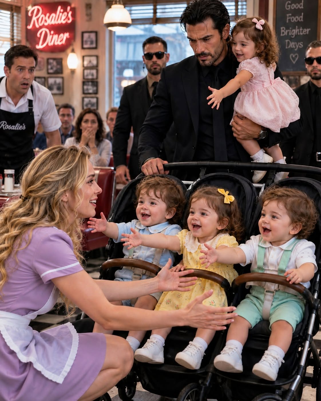 THE TRIPLETS WHO CALLED THE WAITRESS “MAMA” IN FRONT OF THE MAFIA BOSS