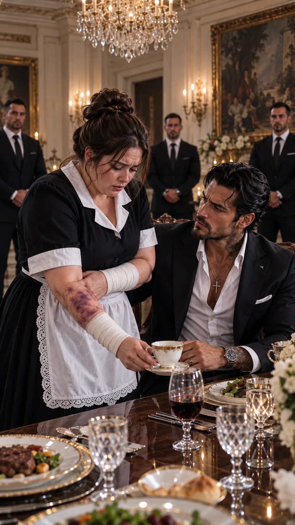 The Mafia Boss Saw His Plus-Size Maid Hiding a Broken Arm—By Dawn, the Fifteen Men Who Hurt Her Had Vanished