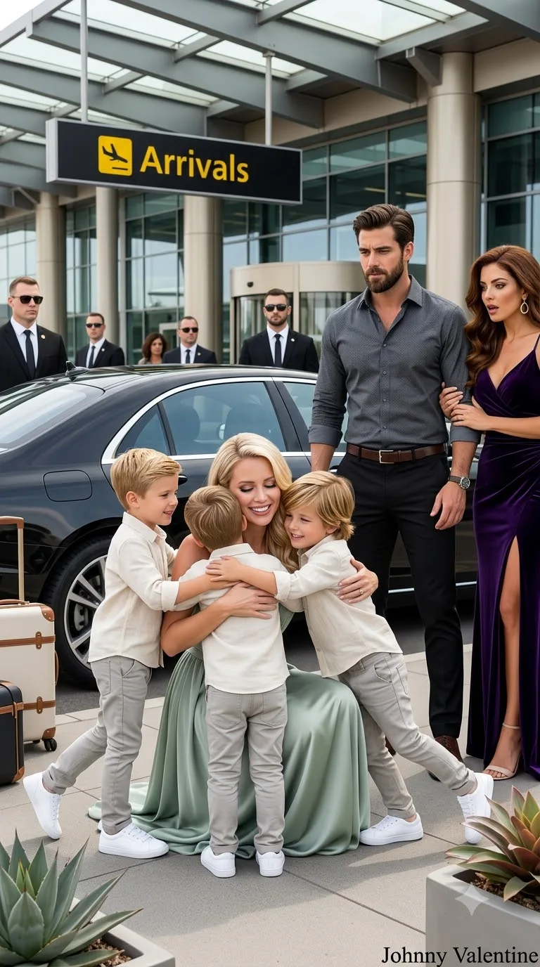 HE SAT BESIDE HIS EX-WIFE TO HUMILIATE HER—THEN THREE LITTLE BOYS RAN FROM A BENTLEY CALLING HER “MOM!”