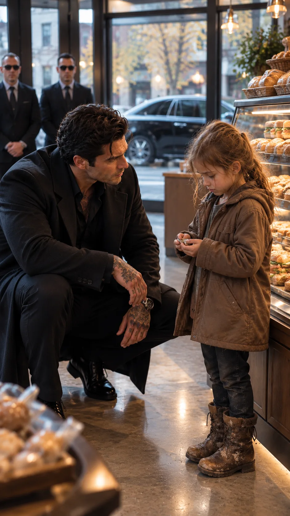 The Mafia Boss Heard a Hungry Little Girl Whisper in a Bakery—Then He Saw the Black Car Across the Street