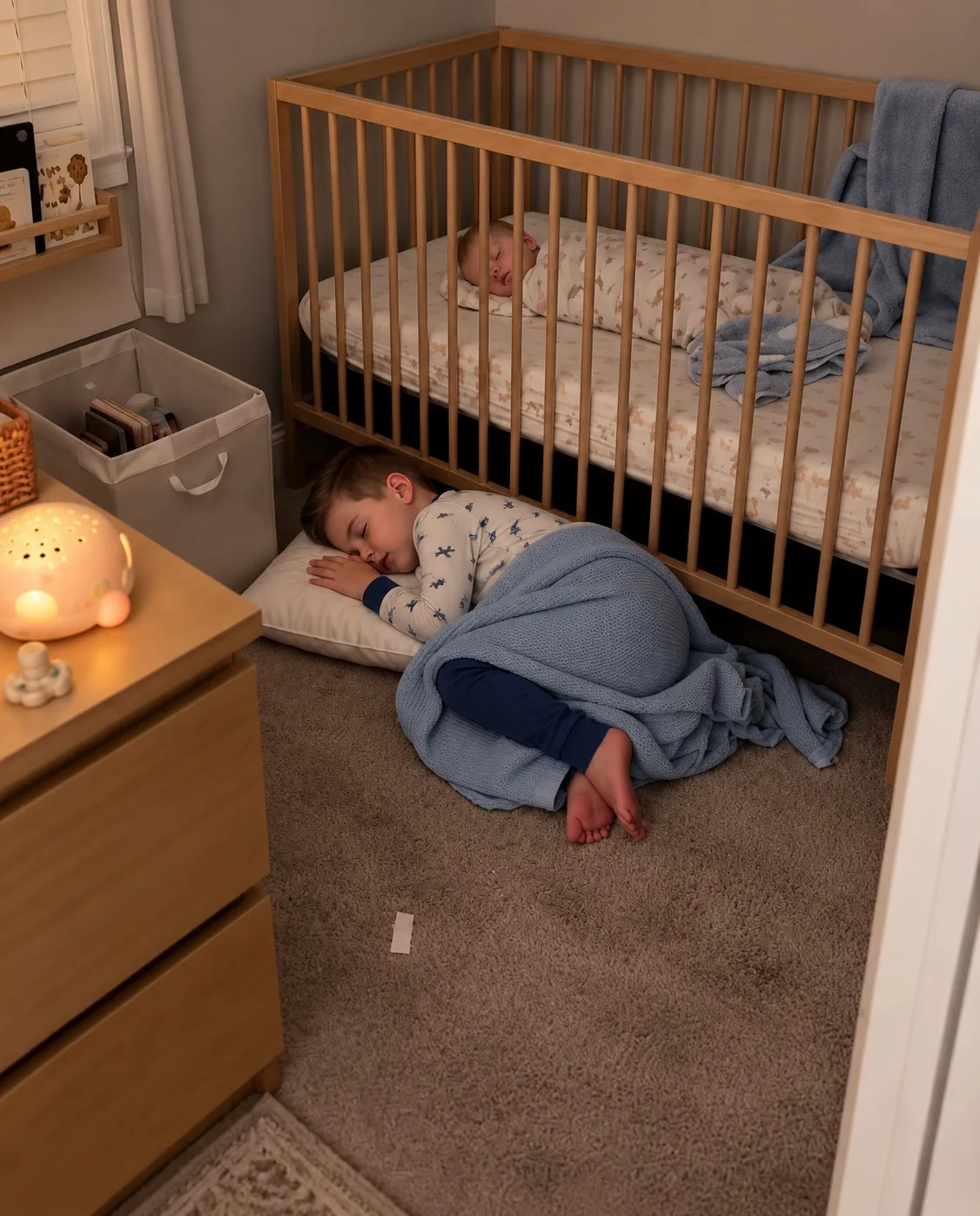 MY SEVEN-YEAR-OLD SLEPT UNDER HIS BABY SISTER’S CRIB—THEN I HEARD WHAT HE WHISPERED AT 2 A.M.