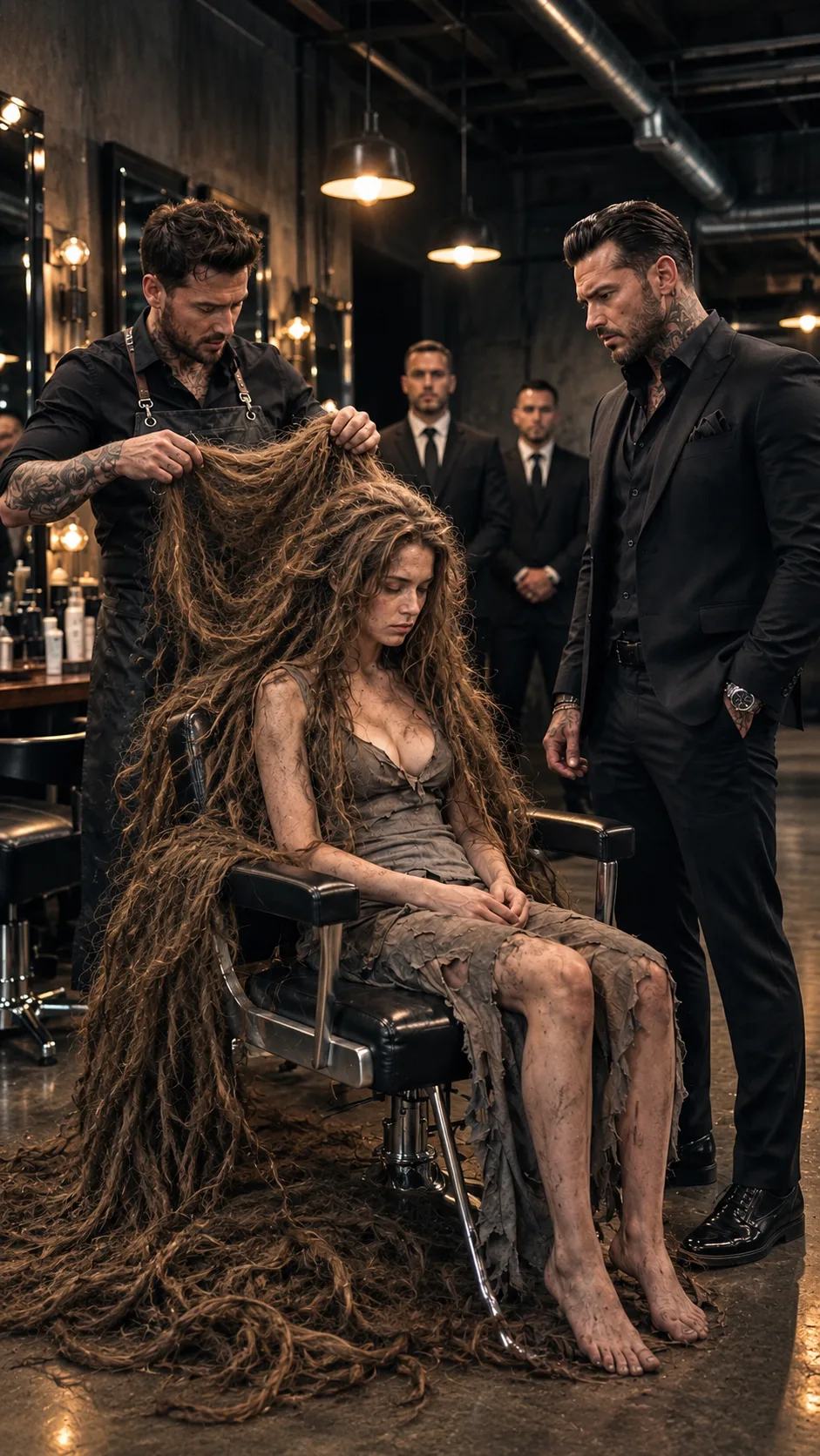 THE MAFIA BOSS BROUGHT A HOMELESS WOMAN INTO HIS SALON—THEN HER TWO-METER HAIR EXPOSED THE HEIRESS EVERYONE BURIED