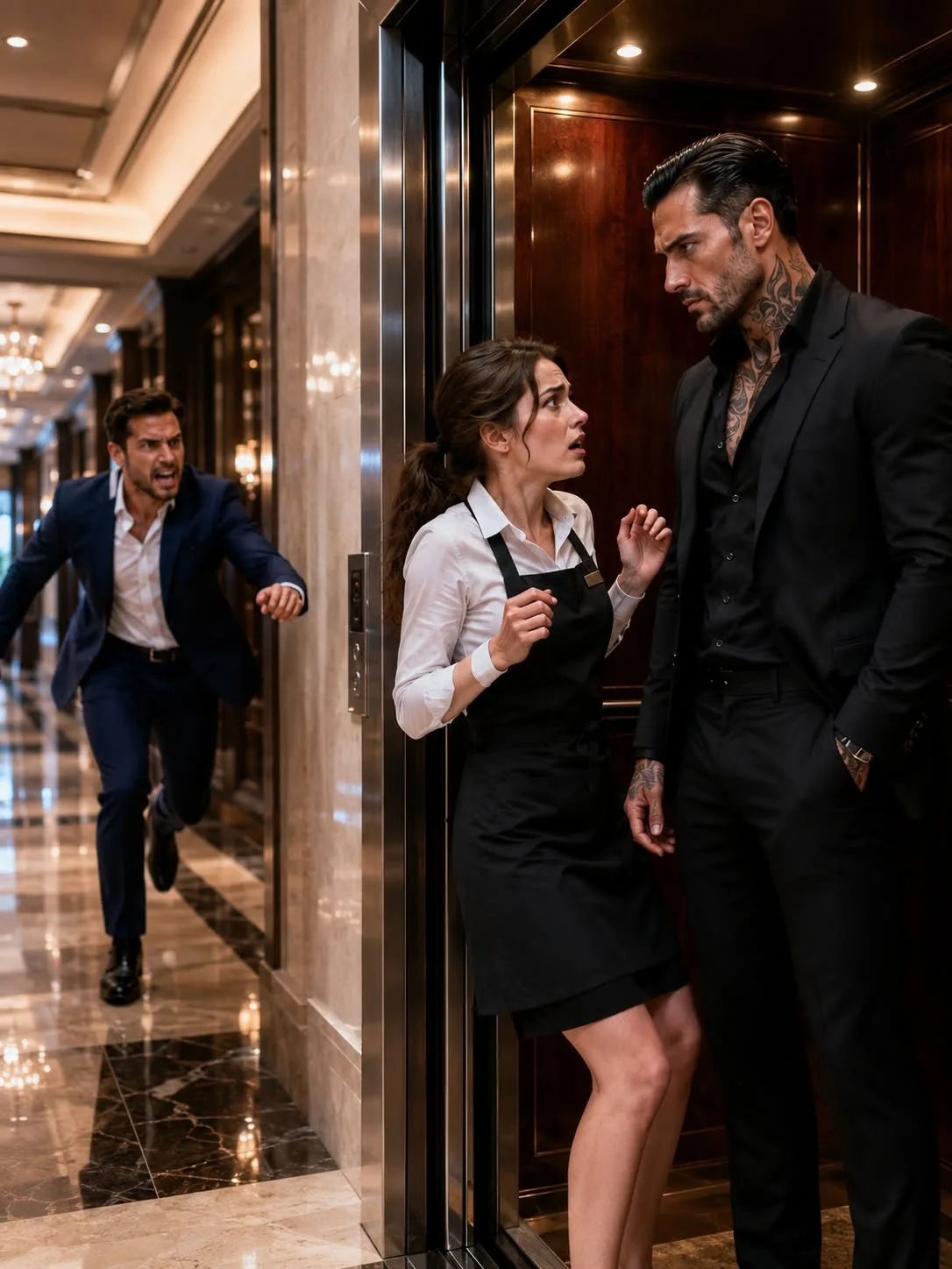 THE WAITRESS WHO RAN INTO THE WRONG ELEVATOR