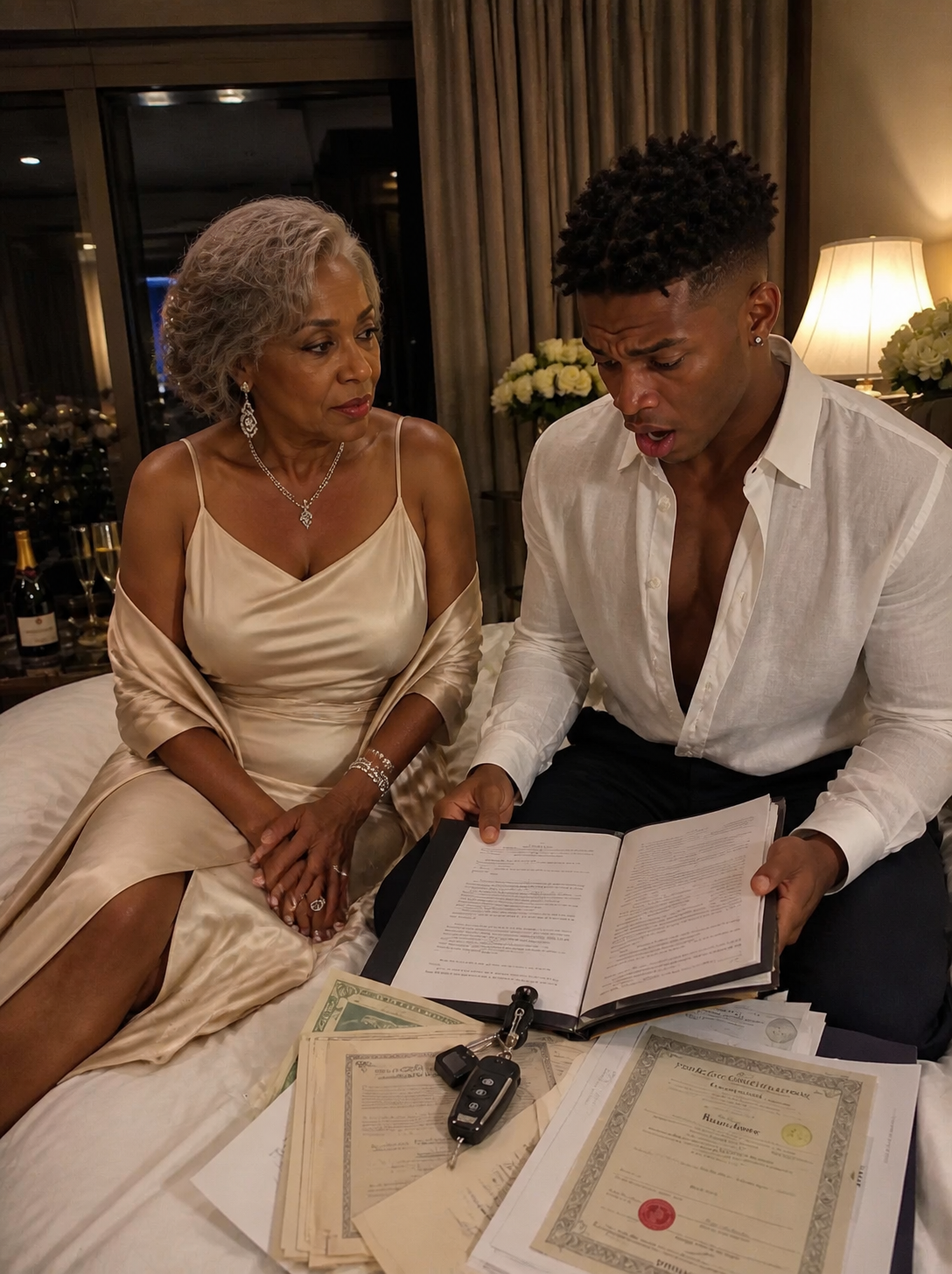 I MARRIED A 60-YEAR-OLD WOMAN AGAINST MY ENTIRE FAMILY'S WISHES — ON OUR WEDDING NIGHT, SHE PLACED A THICK FOLDER IN MY HANDS, AND ONE SENTENCE INSIDE IT CHANGED EVERYTHING I THOUGHT I KNEW ABOUT WHY SHE'D CHOSEN ME.